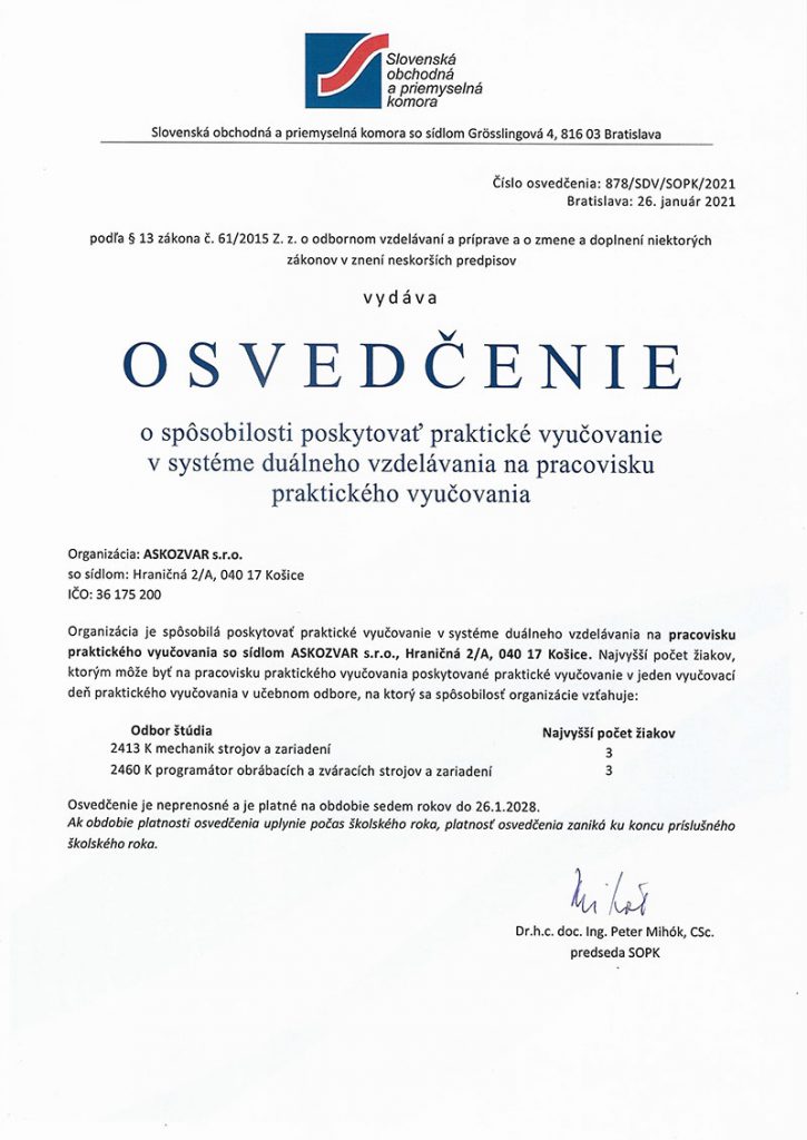 Sme partneri SR v duálnom vzdelávaní