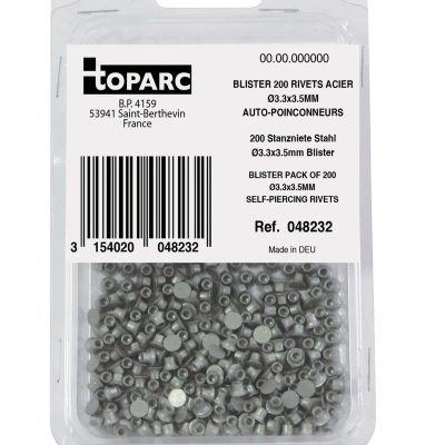 200 samoprerážacích oceľových nitov Ø3.3x3.5MM – blistrové balenie
