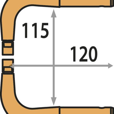 2 medené ramená X1 120 mm + 2 elektródové čiapočky typu A