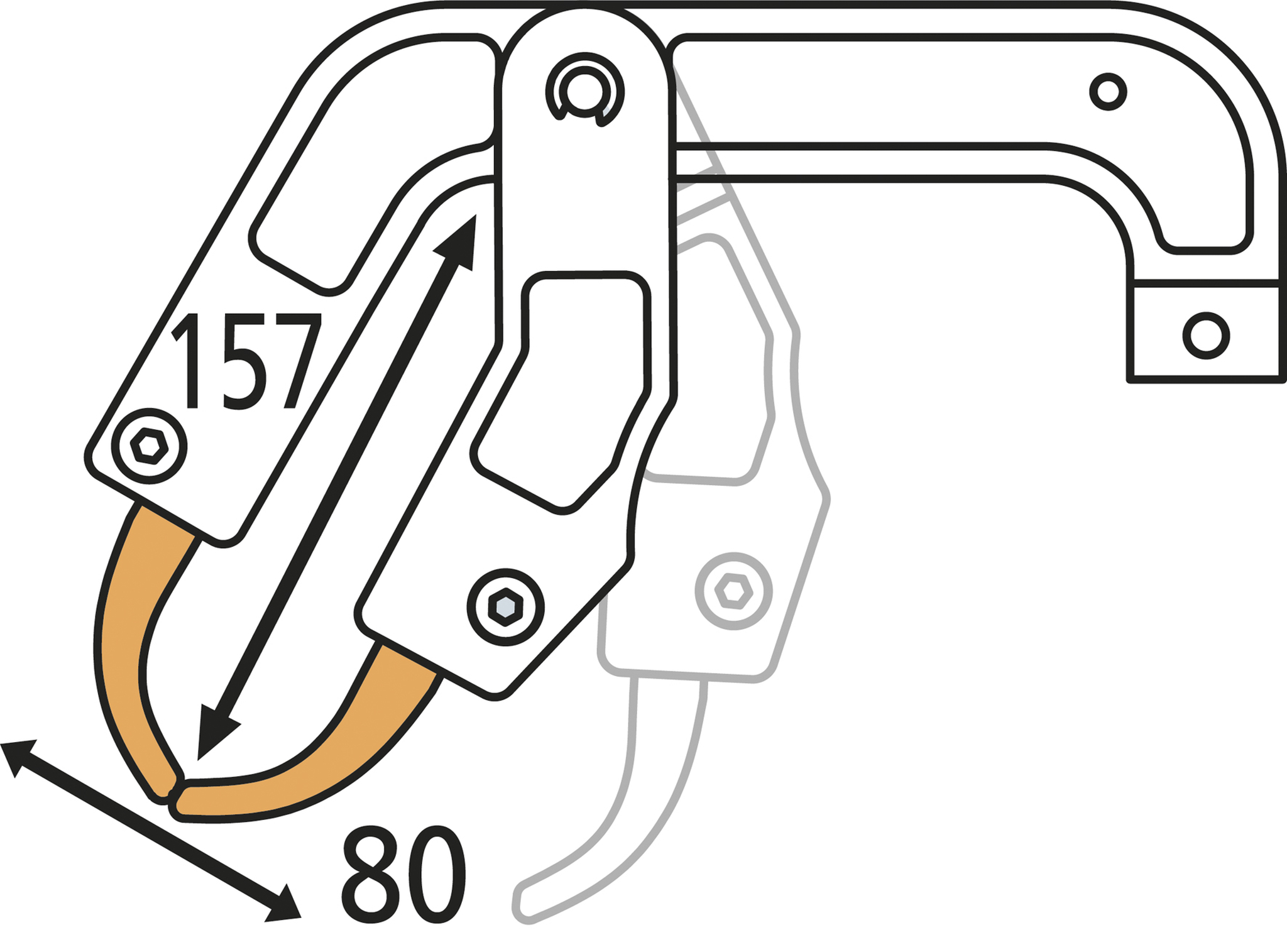 Rameno RC4 pre ťažko prístupné miesta (157x80mm)